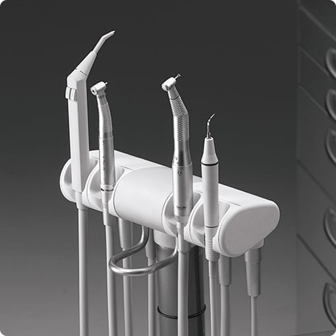 Instruments positioned on rackwithout aspirator